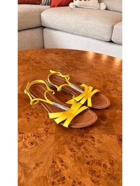 Yellow Strappy Sandals by Rampage, Size 6